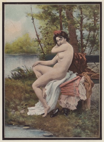Indolence, Woman Sitting on a Bench by European School
