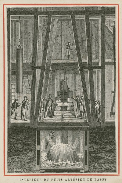 Interior of the artesian wells of Passy, Paris by European School