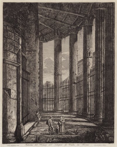 Interior of the Portico of the Temple of Vesta, Rome, Italy by European School
