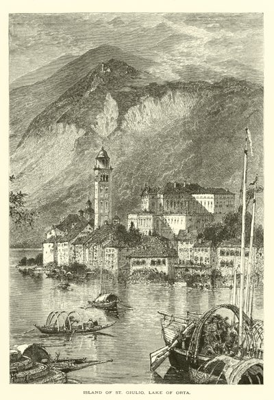 Island of St Giulio, Lake of Orta by European School