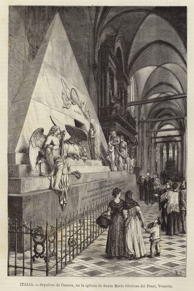 Italy - Tomb of Canova, in the Church of Santa Maria Gloriosa dei Frari, Venice by European School