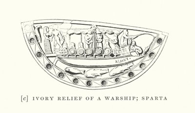 Ivory Relief of a Warship; Sparta by European School