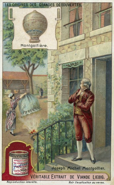 Joseph Montgolfier and the hot air balloon by European School