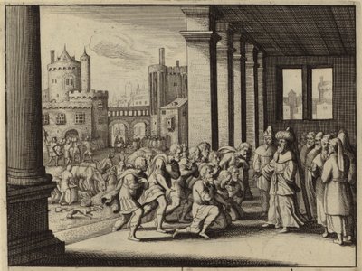 Joseph, as Grand Vizier of Egypt, accusing his half-brothers of being spies by European School