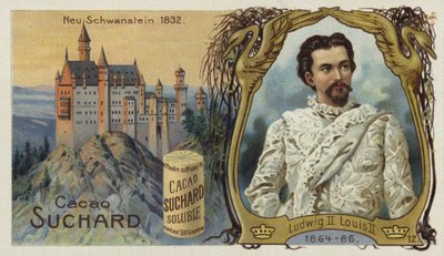 King Ludwig II of Bavaria and Neuschwanstein Castle by European School