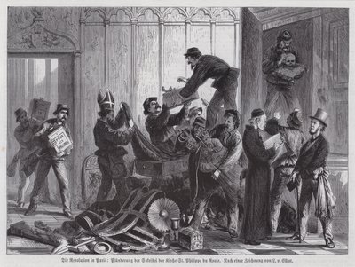 Looting of the sacristy of the Church of St Philippe du Roule, Paris Commune by European School