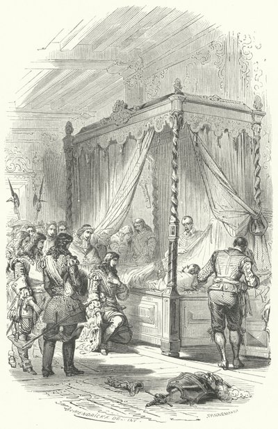 Louis XIV of France paying his respects to the dead body of Jean V d