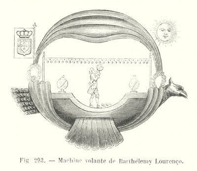 Flying Machine of Barthelemy Lourenco (engraving) by European School