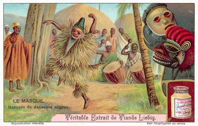 Masks of African dancers by European School