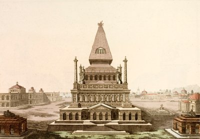 Mausoleum at Halicarnassus, tomb of the Persian satrap Mausolus, one of the Seven Wonders of the Ancient World by European School