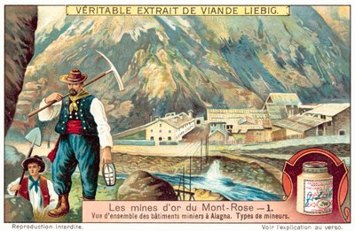 Miners and mine buildings at the Monte Rosa gold mines, Italy by European School