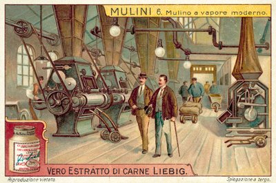 Modern steam-powered mill by European School