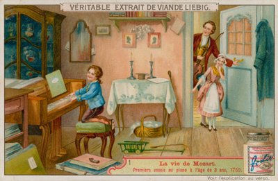 Mozart Plays the Piano at the Age of Three by European School