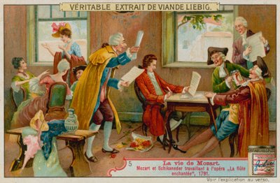 Mozart and Schikaneder Work on The Magic Flute by European School
