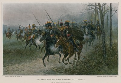 Napoleon and His Staff Surprised by Cossacks by European School