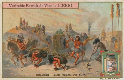 Native American bison dance in Missouri by European School