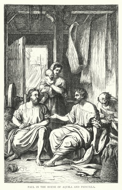 Paul in the House of Aquila and Priscilla by European School