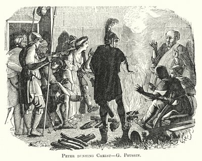 Peter denying Christ by European School