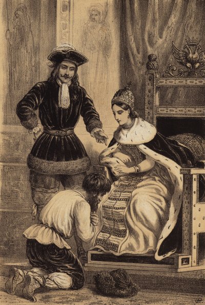 Peter the Great of Russia Ordering Karol Skowronski to Kiss the Hem of the Skirt of His Sister, Empress Catherine I by European School