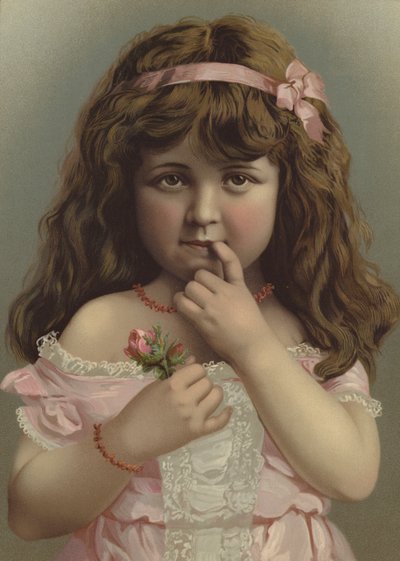 Portrait of a Girl Holding a Flower by European School