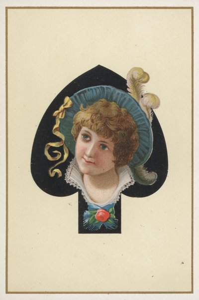 Portrait of a Girl on a Playing Card by European School
