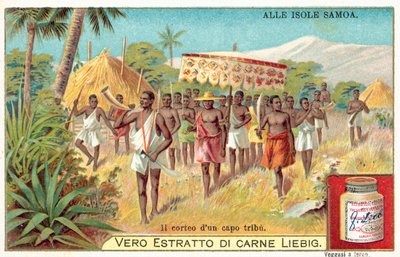 Procession of a Samoan Tribal Chief by European School