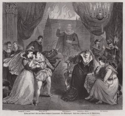 Scene from Act III of German playwright Albert Lindner