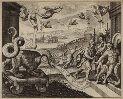 Seven angels emptying seven bowls filled with God