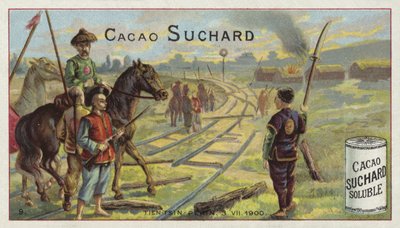 Severed railway between Tianjin and Beijing, Boxer Rebellion, 1900 by European School