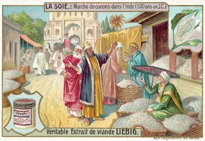 Silk cocoon market in India, 500 BC by European School