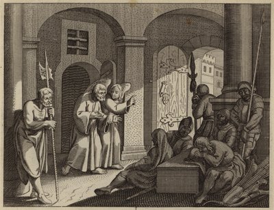 St Peter delivered from prison by an angel by European School