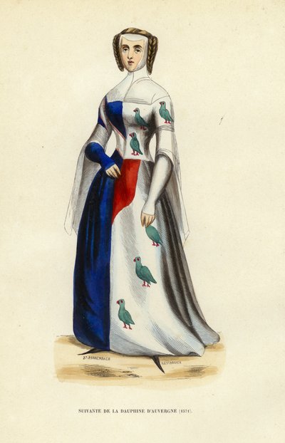 Lady-in-waiting of the Dauphine of Auvergne by European School