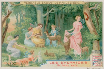 Sylphs and Woodland Animals by European School