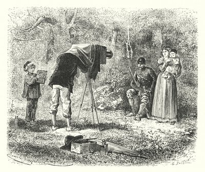 Taking a Photo (engraving) by European School