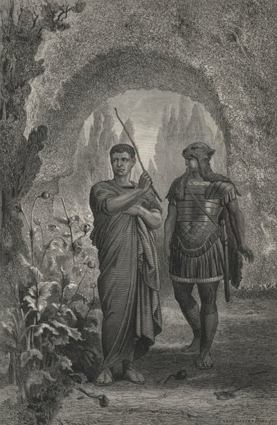 Tarquin the Proud and the Envoy of Sextus (engraving) by European School