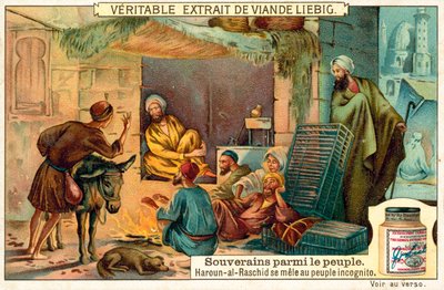 The Abbasid caliph Harun al-Rashid mingling with his people incognito by European School