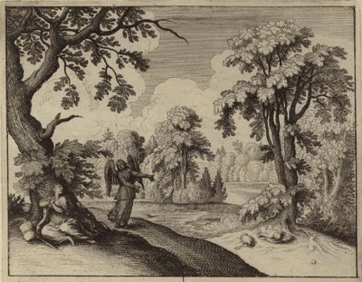 The Angel consoling Hagar in the wilderness by European School