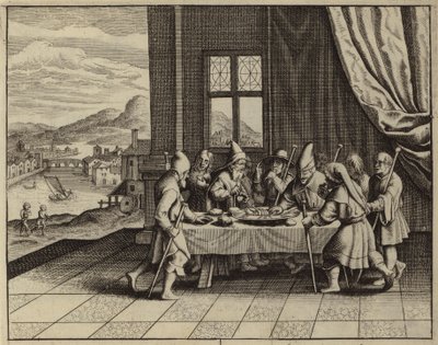 The Israelites Commanded by God to Eat the Paschal Lamb (engraving) by European School