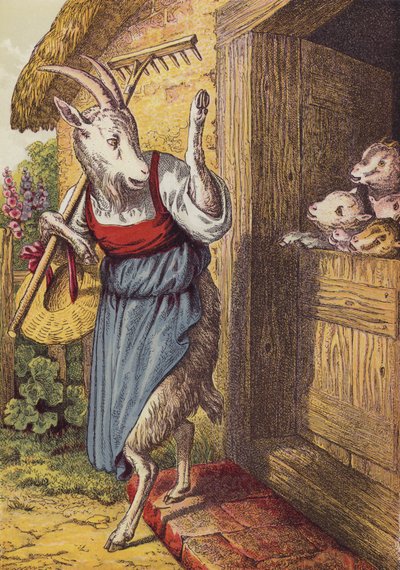 The Wolf and the Seven Young Goats by European School