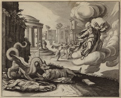The beast from the abyss killing the two witnesses before they are called up to Heaven by European School