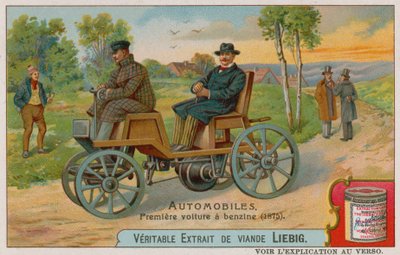 The First Petrol Car, 1875 by European School