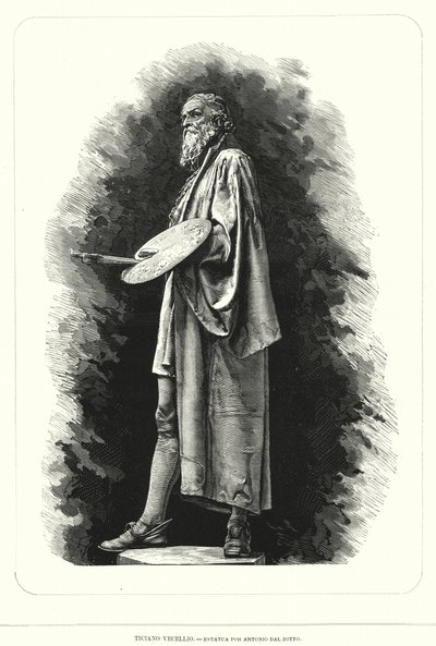 Titian, Italian Renaissance artist, statue by Antonio dal Zotto by European School