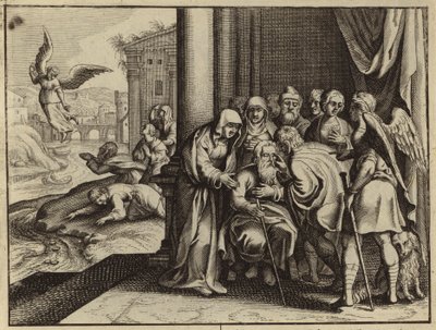 Tobias Restoring the Sight of His Father Tobit by European School