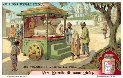 Transportable Idol of Vishnu with the Ox Rama by European School