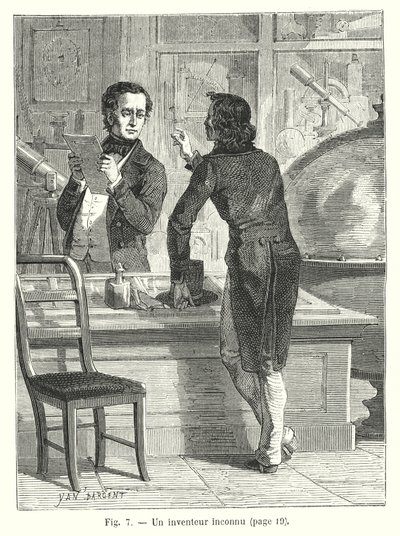 An Unknown Inventor (engraving) by European School
