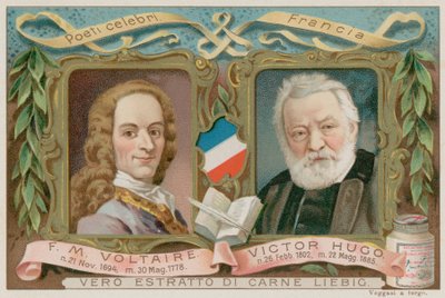 Voltaire and Hugo by European School