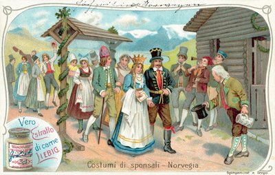 Wedding Procession in Norway by European School