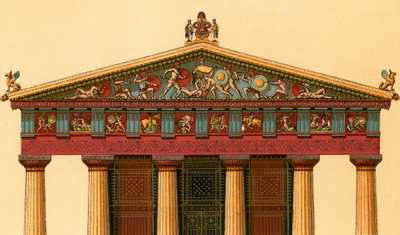 Western Facade of the Temple of Athene, at Aigina by European School