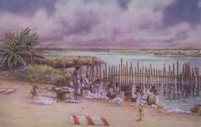 Women Washing Their Clothes in the River, Northern Africa by European School