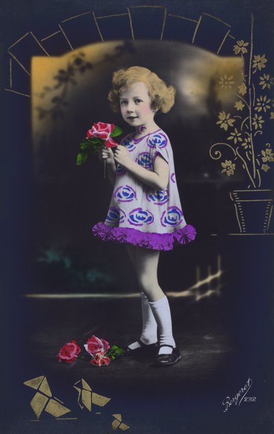 Young Girl with Roses by European School